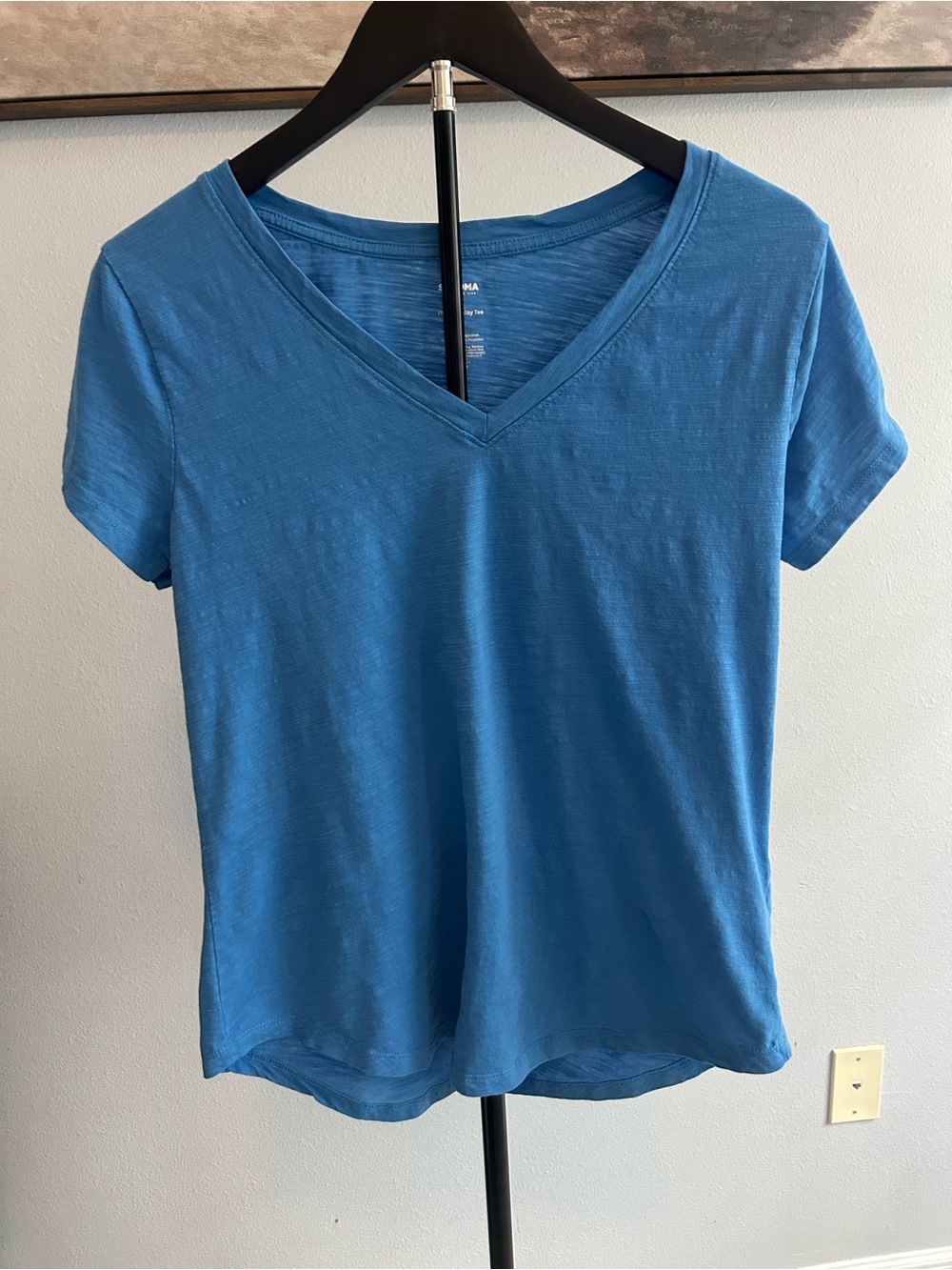 Sonoma Women's Blue V-Neck Short Sleeve Tee